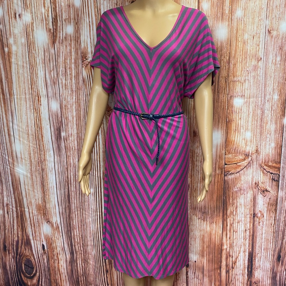 Merona Striped Belted‎ Knit Dress